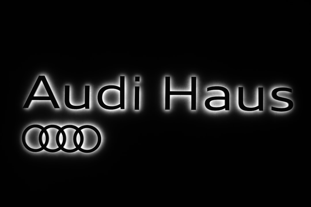 Audi haus logo on black background