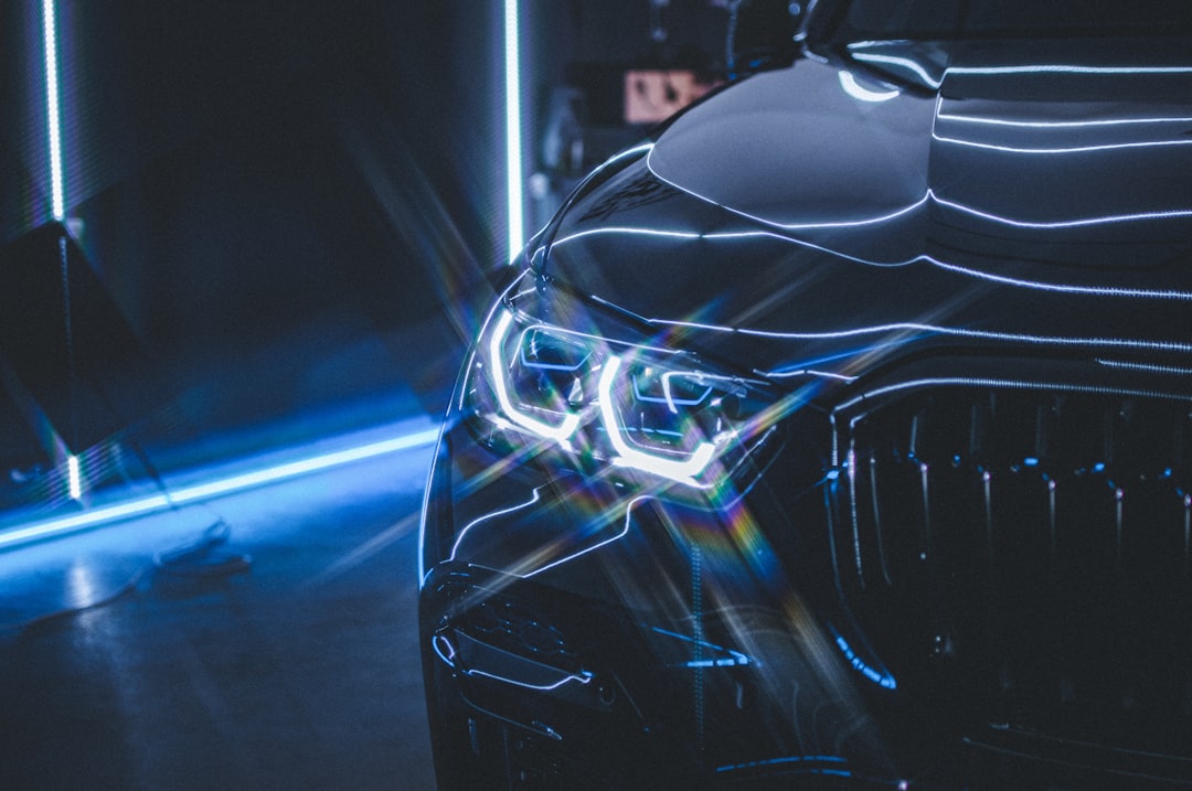 a car that is sitting in the dark